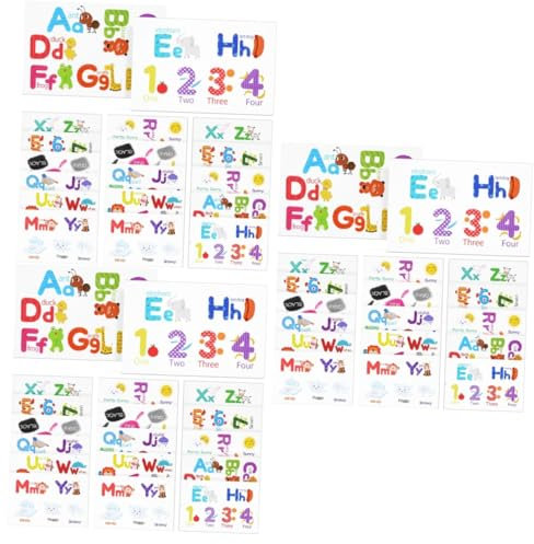 54 Blatt Aufkleber für die frühkindliche Bildung Tieraufkleber für Kinder Zahlenaufkleber ABC kinderzimmer wandsticker wall stickers for room klassenzimmer aufkleber PVC BESTonZON