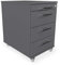 Eigentlich Rollcontainer mit 3 Schubladen und Materialauszug, Büroschrank rollbar B43 x T60 x H65 cm versch. Farben, Schreibtischunterschrank abschließbar, hauseigene Fertigung (Anthrazit)