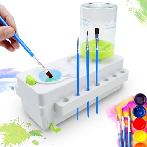Nettoyant pour Pinceaux Peinture Acrylique Brush Rinser Rinceur de Pinceaux Brosse de Nettoyage pour pinceaux à Peinture à l'eau Douce pour Peintures Acryliques, Aquarelles et à Base d'eau