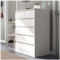 Moderne weiße Kommode mit 6 Schubladen für Schlafzimmer, Wohnzimmer, Büro, geräumige Aufbewahrung oben, verdeckte Griffe, Metallläufer, stilvoller Kleiderschrank und Kommode
