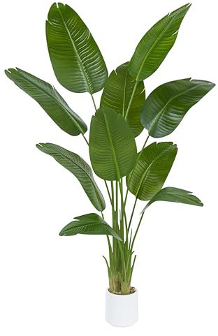 TXABL Bird of Paradise Artificial Plants Indoor 180 CM Fake Banana Leaf Plant Faux Floor Plants Tropical Tree in Pot Artificial Tree Fake Plant for Outdoor Modern Decor Home Living Room Office