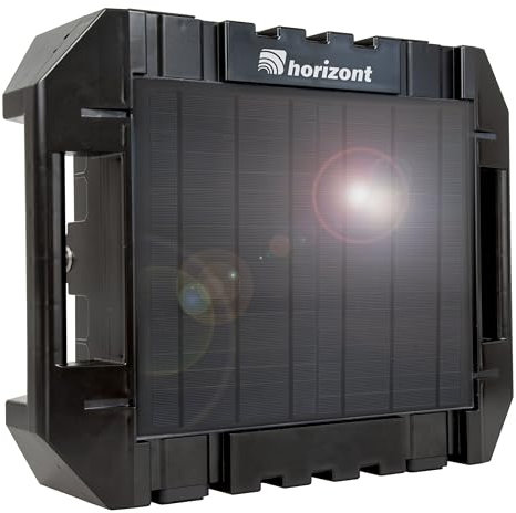 horizont Solar Weidezaungerät 12 V ranger ® AS1800SC - mit integriertem 15 W Solarpanel und 12 Ah Akku - für Zaunlängen bis zu 14 km oder 8 Elektronetze á 50 m, 11.800 V maximale Spannung
