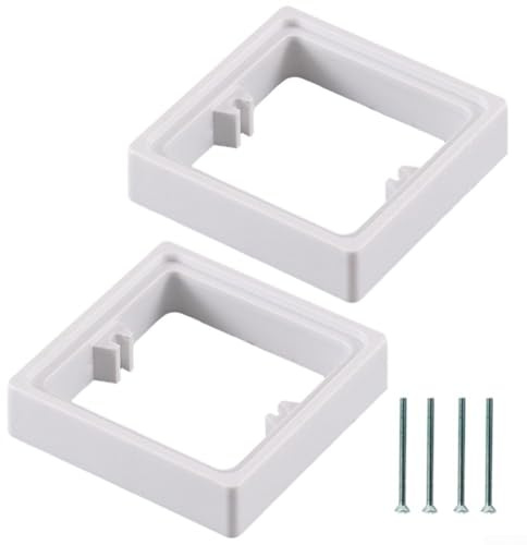 2 Stück Einzelbuchse Abstandshalter, 1 Bande Vierkantrahmen 20mm Box Extender mit Schrauben für Steckdosen Schalter Erweiterungen (Weiß)