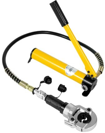 CHIMHOON Hydraulische Presszange 12-28MM Typ V, Crimpzange Presszange 6T Presskraft, 360°-Schwenkkopf, Rohrpresszange, Hydraulische Presszange mit Gummigriff, für PEX-Rohre, PB-Rohre,Kupferrohre