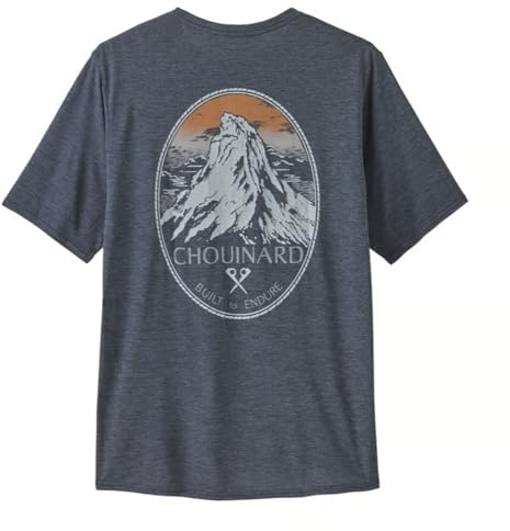 PATAGONIA M's Cap Cool Daily Graphic Shirt - Lands M Chouinard Crest: Smolder Blue X-Dye