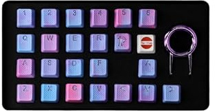 TAI-HAO Rubber Gaming Keycaps - Camo - 23 Keys (Pink & Blue) - Compatible with Cherry MX Switch Types