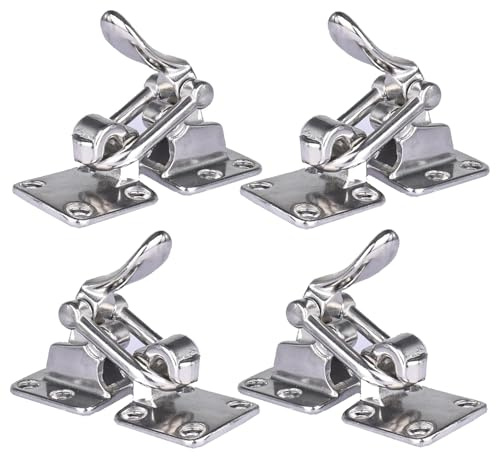 NovelBee 4 x 90-Grad-Klemm-Verriegelungsriegel aus Edelstahl, Anti-Rassel-Riegel für Boot, Marine, Wohnmobil, Wohnwagen