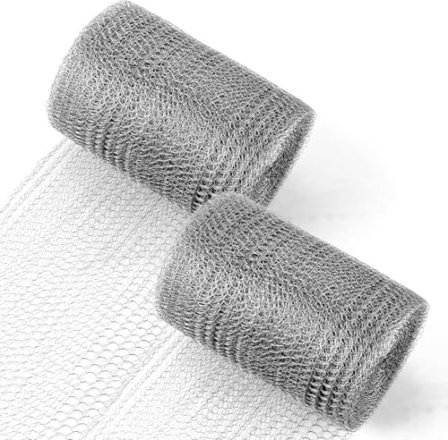 LDHHYH 2 Piezas Rejilla para Ratones 12,7 cm X 10 m, Malla Metalica de Acero Inoxidable 304, Malla Fina de Alambre para Huecos, Garaje, Cocina y Bricolaje