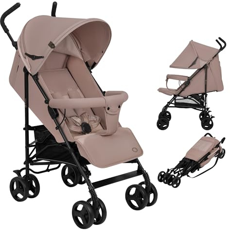 LIONELO Elia Buggy Klein Zusammenklappbar Kinderwagen Bis 15 Kg | Rücken Und Fußstützenverstellung Hinterradbremse, Moskitonetz, Einkaufskorb