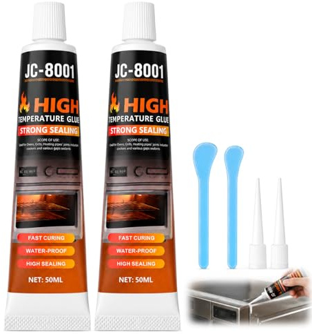 Colle Haute Température Noir, Mastic Silicone Ignifuge Résistant Chaleur, Adhésif Réfractaire Étanche Pour Four Vitré, Cheminée, Poêle À Bois, Carrelage, Brique, Tuyau, Moteur, Équipements