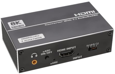kenable HDMI Audio Extractor Adapter eARC ARC Dual Kompatibilität 4K 60Hz 7.1CH Atmos Unterstützung HDMI Loop Out Optical SPDIF Coaxial 3,5mm Klinke Ausgang Konverter