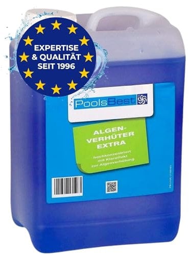 PoolsBest Algenverhüter extra 3L I schaumfreier Algenvernichter für Pool I hochdosiertes Algenmittel zur Wasserpflege- & Reinigung I Poolreiniger mit Klareffekt gegen grünes Wasser im Pool