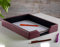 ZALE YARDLEY Letter Tray, Genuine Cow Leather A4 Paper Tray, Document, Magazine, Office File, Organizer, Desk Tidy (Burgundy)