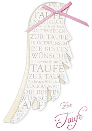 KE Taufkarte Mädchen | Karte Taufe | Karte zur Taufe | Glückwunschkarte zur Taufe | Karte Taufe im Set | Karte in Folie | Karte ohne Innentext | DIN A6 | Klappkarte inkl. Umschlag | Motiv: Mädchen