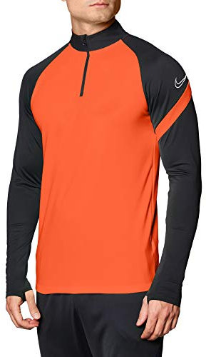 Nike Men's Dri-FIT Academy Pro Long Sleeve Jersey with Zip, Bright Crimson/Anthracite/White, XL