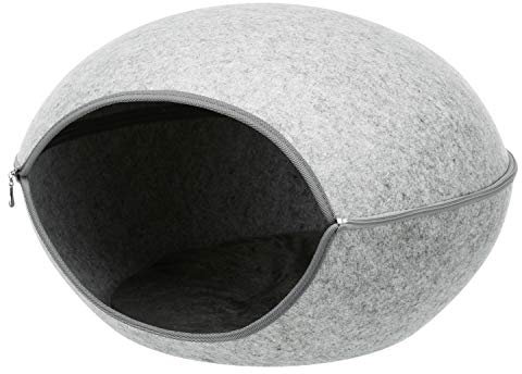 TRIXIE 36317 Höhle Luna, Filz, 58 × 39 × 54 cm, hellgrau