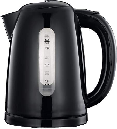 Melissa 16130301 Wasserkocher - 1,7 Liter - 2200 Watt - drehbarer Sockel - externe Wasserstandsanzeige - schwarz