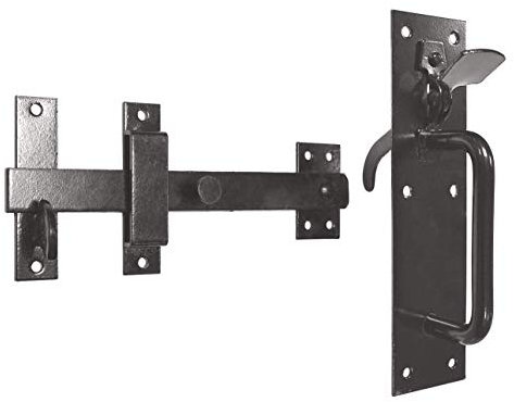 ZEROplus Suffolk Z20/4S Verriegelung mit Daumenstück, für Gartentore, Schuppen, Schwarz