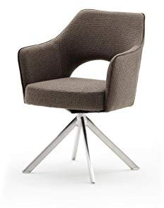 möbelando 2er Set Esszimmerstuhl Stuhl Stühle Esszimmer Polsterstuhl TONALA I Cappuccino