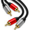 TanQY 2RCA to 2RCA Cable 3M, Gold-Plated 2 RCA Male to 2 RCA Male Stereo Audio Cable for Home Theater, HDTV, Gaming Consoles, Hi-Fi Systems (3M)