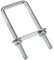 sourcing map Carré U-Boulons 1-5/8(40mm) Interne Largeur 120mm Longueur Carbone Acier M8 avec Écrous Cadre Plaque Rond Rondelles 4 Ensemble