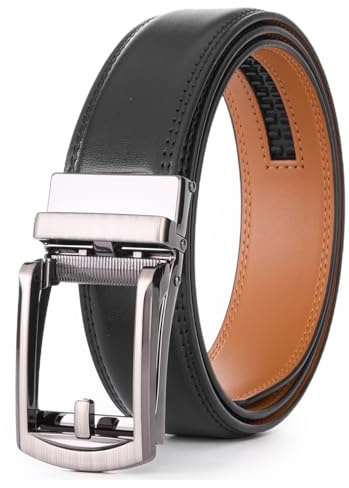 VRLEGEND Ledergürtel Herren Automatik - Verstellbar Anzuggürtel & Jeansgürtel für Männer 3,5cm breit mit Geschenkbox