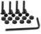 CENPEK 17-teiliges Skateboard-Hardware-Set Skate-Schraubenteile Standard-Kreuzschraubendreherkopf Longboard-Inbusschlüssel-Befestigungsschrauben Schwarzes Befestigungsschrauben-Set