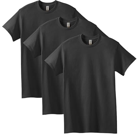 GILDAN Men's, Heavy Cotton T-shirt, Style G5000, Black, S