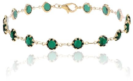 Sethexy Cristal Bracelets de cheville Vert Strass La cheville Bracelets Or Pieds nus Le pied Chaîne Bijoux pour les femmes et les filles