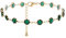 Sethexy Cristal Bracelets de cheville Vert Strass La cheville Bracelets Or Pieds nus Le pied Chaîne Bijoux pour les femmes et les filles