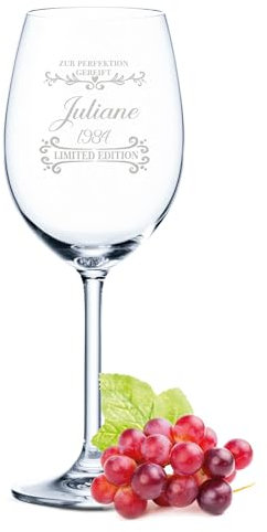 GRAVURZEILE Leonardo Weinglas mit Gravur - Zur Perfektion gereift V1 - Liebevolles Geschenk für Weinliebhaber - Geschenke für Sie & Ihn zum Geburtstag oder Valentinstag - Farbe: Daily