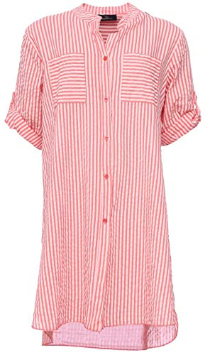 Zwillingsherz Longbluse im Streifen Muster – Hochwertiges Sommerkleid für Damen Frauen - Abendkleid Freizeitkleid Strandkleid - Locker luftige Tunika - Perfekt für Frühling Sommer Herbst