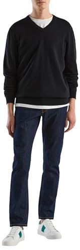 United Colors of Benetton Herren Trikot V-Ausschnitt M/L 1098u4486 Pullover, Schwarz 100, X-Small