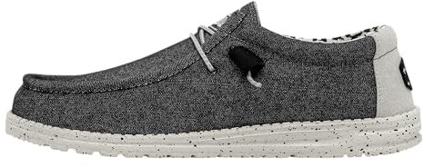 HEYDUDE Wally Stretch Canvas Herren - Slip on Schuhe - Mokassin Stil, Opal Black, 41