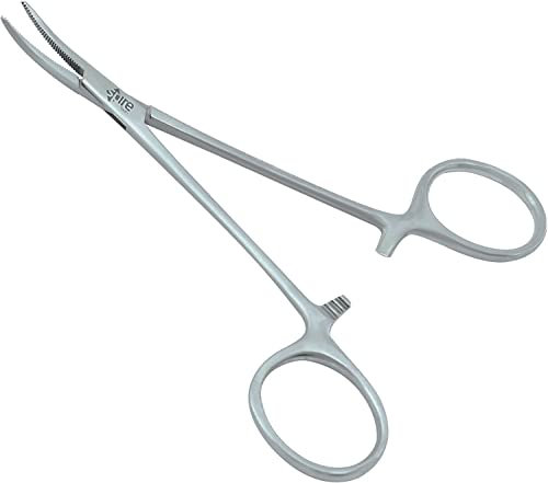 Spire tools® Pinze per blocco dell'orecchio per animali Pinze emostatiche Estrattori per capelli per orecchie di cane in acciaio inossidabile Pinze per toelettatura per animali domestici Curvo 5