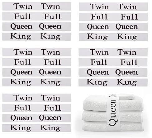 zjdbset 20 Pieces Bed Sheet Organizer Bands Bed Sheet Keepers Closet Organization Elastic Linen Labels for Bed Sheet Sets(Queen,King,Full,Twin)