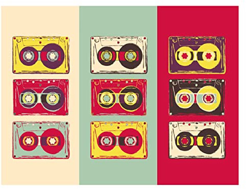 Pop-Art-Puzzle, 69 x 51 cm, Kassetten-Puzzle, lebendiges Puzzle, lustige Aktivität, tolle Geschenkidee, 1000 Teile