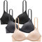 Reggiseni per Ragazze Adolescenti 3 Pezzi 100% Cotone Traspirante Senza Cuciture Sportivo Intimo Reggiseno Bralette per Bambine per 12-18 Anni Bambini e Donne
