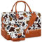 Weekender Bag für Damen, Reisetasche, Handgepäck, Übernachtungstasche, mit Schuhfach, groß, Nylon, Reise-Wochenend-Tragetasche, 5-braune Kuh, L, Weekender Bag für Damen, Reisetasche, Handgepäck,