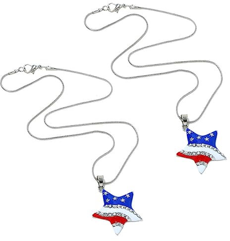 ifundom 1ensemble Collier De Bijoux Créatifs Colliers Rhinestone avec Drapeau De Indépendance Unisexe Accessoire Mode