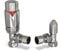 UK Radiators Chrome Thermostatic Radiator Valve and Chrome Lockshield Valve - Chrome Classy and Modern Design 1/2 x 10mm Angled Radiator Valve