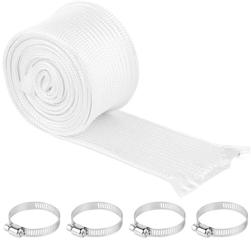 Abgasschlauch für Stromerzeuger 200CM,Abgasschlauch 25mm Fiberglas Schlauch mit 4 Schlauchschellen für Lufterhitzer Notstromaggregat Abgasrohr Heizungen Air-Klimaanlage