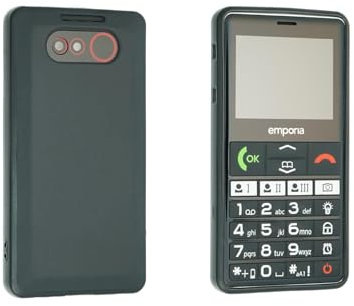 caseroxx Schutzhülle für Emporia Pure-LTE in schwarz – Flexibles TPU-Case aus stoßfestem Gummi, passgenaue Handy-Tasche mit Kantenschutz & rutschfestem Grip