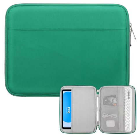 Dadanism 9-11 Pulgadas Funda de Tableta Bolso Protector para iPad 10.ª Gen 10,9,iPad Air 11, iPad Pro 11 M4, iPad 9/8/7.ª Gen 10,2, iPad Air 5/4 10,9, Galaxy Tab A9+ 11, Tab M11 11,Verde Oscuro