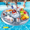 Amzeeniu Posavasos Piscina,Bandeja Inflable,Bandeja Flotante para Piscina,portavasos Piscina 8 Agujeros,Bandeja Piscina Flotante,Posavasos Piscina Mesa Piscinapara Verano SPA Playa Piscina Fiesta