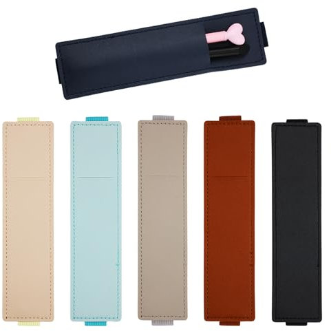 NQEUEPN 6 Stück Stifthalter für Notizbuch, Stiftehalter mit Elastischem Band PU-Leder Stifthülle Tasche Taschen-Stiftetui für Tagebücher Tagebuch Notizbücher Notizblöcke Ordner Bücher (6 Farben)