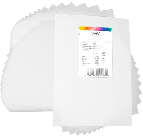 Watson & Webb Edible Wafer Paper; ISO-Certified, Vegan, Tasteless; 100 Sheets for Burn-Away Cakes, Toppers, Printing, Proposals, Decorations, Cupcake Toppers, Cake Projects, Creative Baking