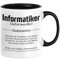 Informatiker Geschenk Tasse Kaffee-Becher Geschenkidee für Informatiker IT-Experte Softwareentickler (Schwarz)