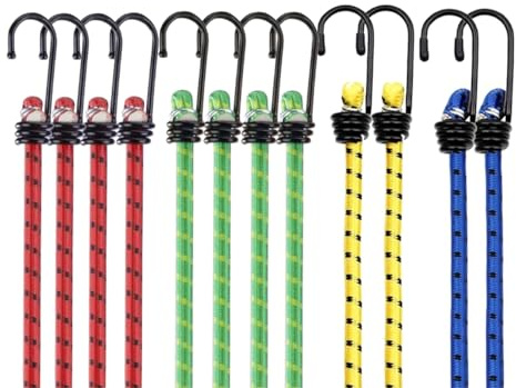 60 x expander – gummirep i färgglada längder – för motorcykel, möbler, bil – extra stark krok – bagagespännare