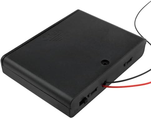 Dsjnf 9V Battery Holder 6X 1.5V AA Battery Storage Box Black Box with on/Off Switch and Lead -1pcs